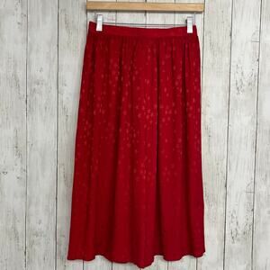Handmade Red Flowy Star Graphic Midi Pleated 4th Of July Lightweight Skirt